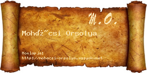 Mohácsi Orsolya névjegykártya