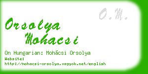 orsolya mohacsi business card