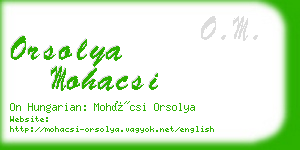 orsolya mohacsi business card